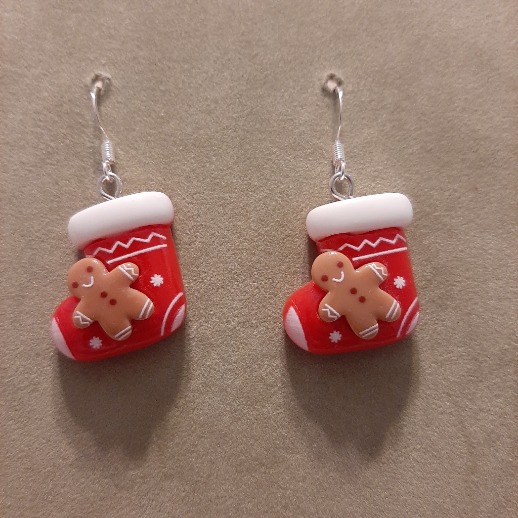 Gingerbread Stocking Earrings